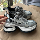 同款 经典 银色厚底老爹鞋 女2024春季 休闲运动鞋 新款 林小小家