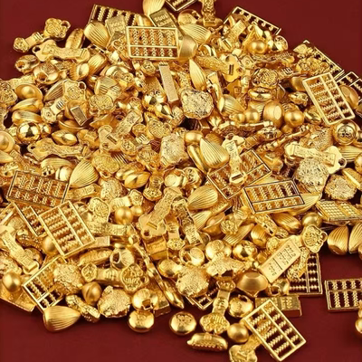 实心沙金小金条元宝金米花生米缸