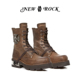 NEWROCK官方正品 西班牙进口真皮手工定制金属简约中筒骑士靴男鞋