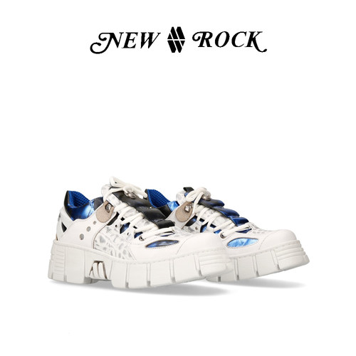 NewRock朋克低帮小白鞋