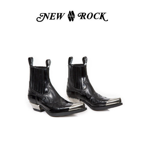 NewRock复古西部尖头靴