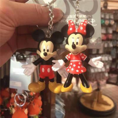 迪士尼米奇塑料钥匙扣米妮橡胶