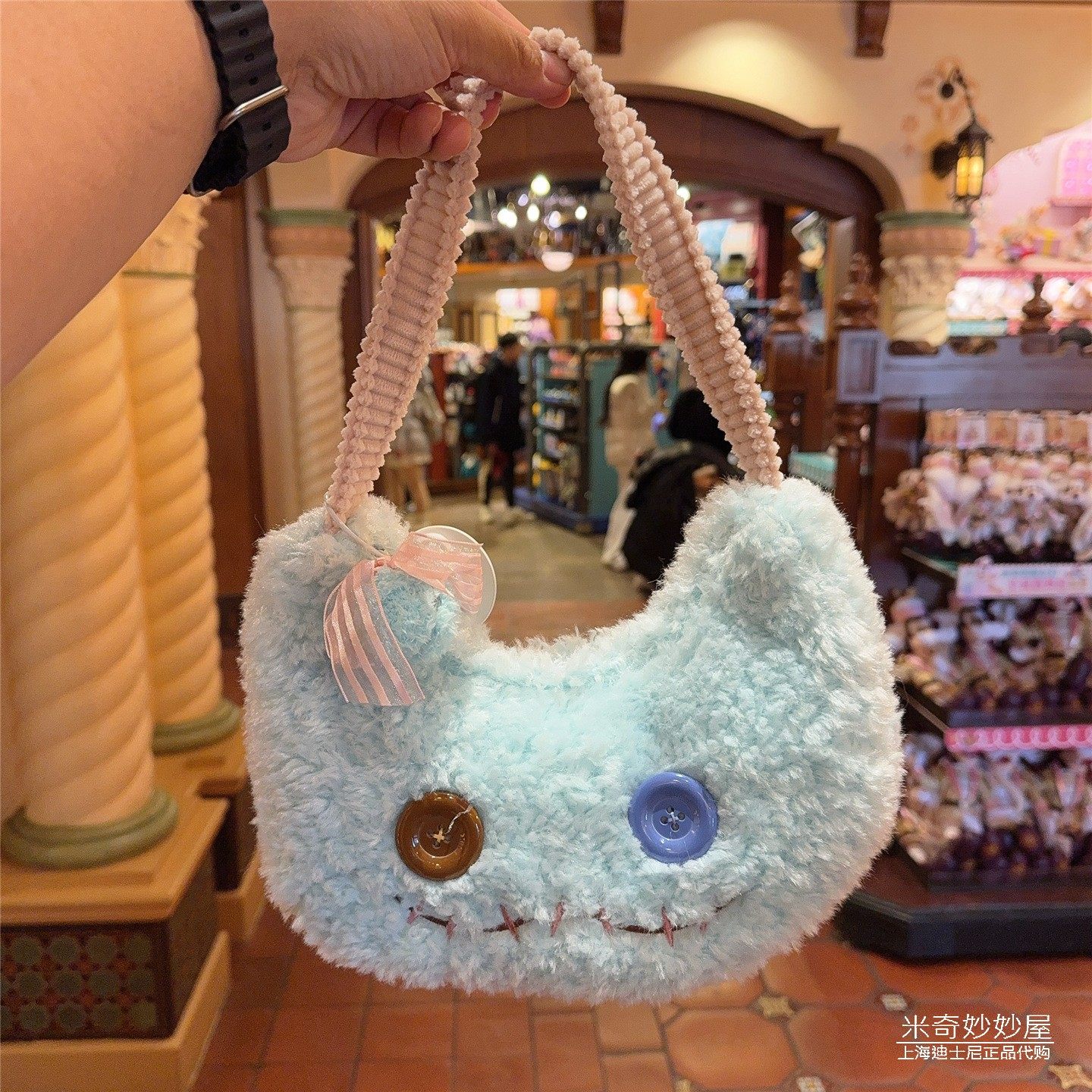 上海迪士尼乐园代购2025冬日圣诞史迪奇朋友小金毛绒手提包单肩包