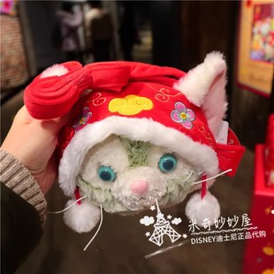 上海迪士尼乐园国内代购新春新年杰拉多尼毛绒斜挎包锦鲤单肩包