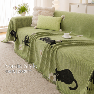 简约小清新沙发巾盖布雪尼尔防滑耐磨沙发垫一片式全盖沙发套罩