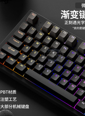 微尘正刻PBT渐变透光机械键盘键帽68/75/98/108键迈从G87 f98pro