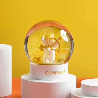 SEEROSE西罗斯丘比特熊水晶球摆件创意表白生日礼物送女生朋友