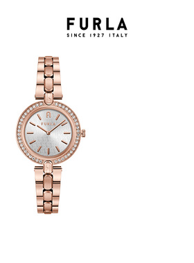 【节日礼物】FURLA芙拉 LOGO LINKS系列玫瑰金色石英女士手表