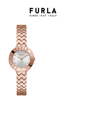 【节日礼物】FURLA芙拉 ESSENTIAL系列玫瑰金钢带时尚石英女表