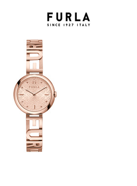 【节日礼物】FURLA芙拉3D BANGLE系列时尚玫瑰金时尚石英女表