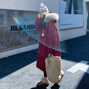 双色新国标90红色Y22P380K570 长款 真毛P450K678 新款 2024冬季