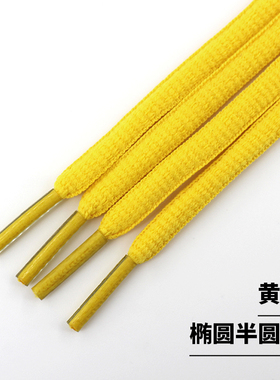 黄色鞋带绳扁平圆形运动休闲鞋