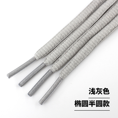 浅灰色鞋带扁平椭圆形休闲运动鞋