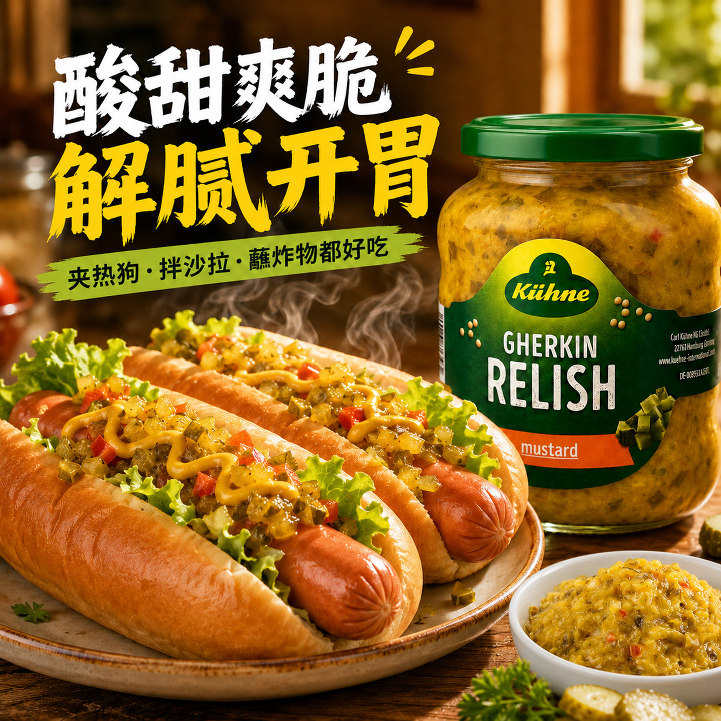 厚皮橙同款冠利芥末青瓜酱Kuhne图片