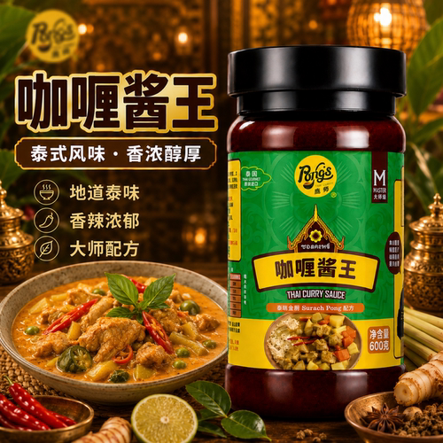 庞师牌咖喱酱王300克瓶装泰式