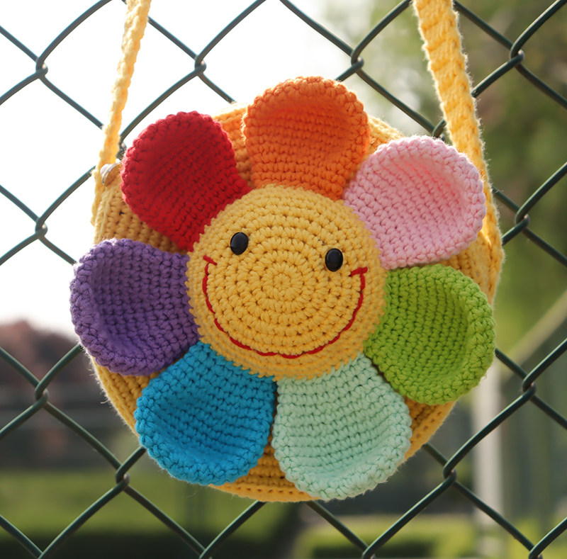 小吉祥编织 钩针棉毛线儿童diy送小孩太阳花圆形挎手工自制材料包,服饰配件/皮带/帽子/围巾,DIY编织材料包,淘宝优惠券,粉丝福利购,淘宝优惠卷