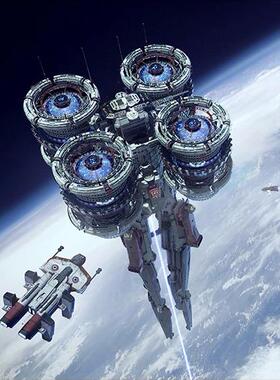 C4D/MAYA/3DMAX/BLENDER科幻空间宇宙飞船空间站科幻3D模型素材