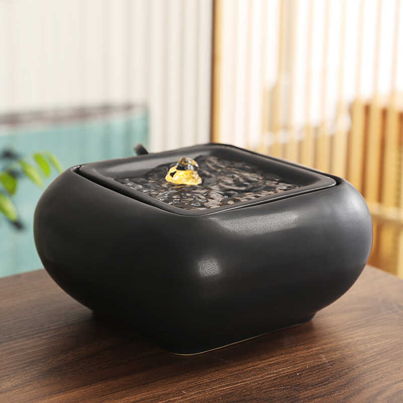 招财循环水办公室陶瓷桌面喷泉