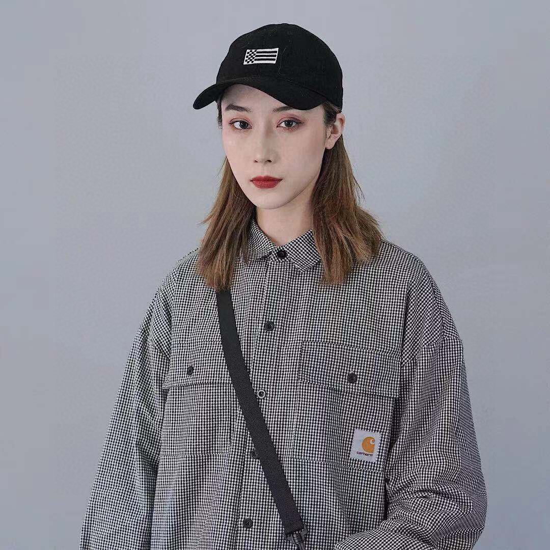 CARHARTT WIP卡哈特海军风条纹格子衬衫黑白衬衣男女情侣宽松复古