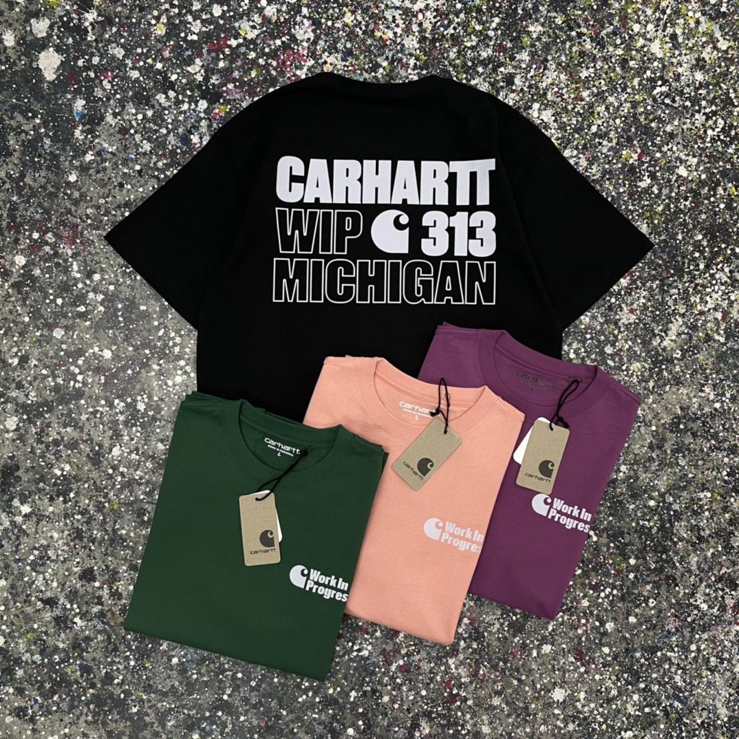 carhartt wip 卡哈特工装潮牌经典字母313数字印花男女款短袖t恤