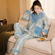 套装 女休闲甜美保暖时尚 睡衣家居服套装 1晨丝绒三层夹棉女冬长裤