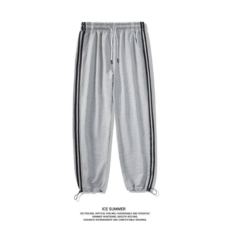 运动长裤男士宽松小脚卫裤条纹休闲抽绳束脚裤XZ712-5-714-P45图片