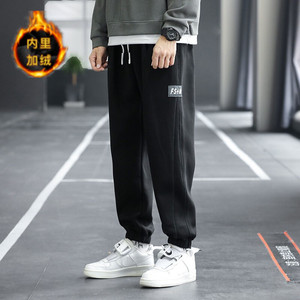 秋冬季新款加绒卫裤男宽松运动九分裤XZ712-5-2221加绒-P50