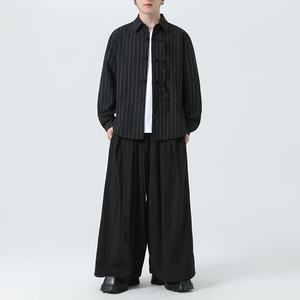 新中式亚麻长袖衬衫男高品质风棉麻条纹衬衣712-5-CS608-P65图片