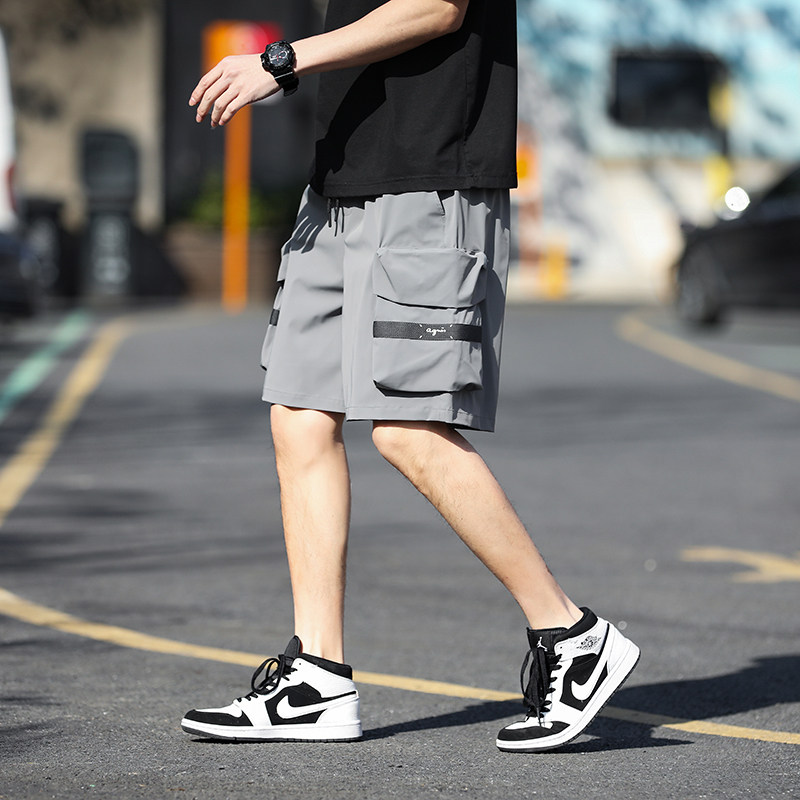 23夏季新款男士休闲冰丝五分裤大码工装裤运动裤XZ712-5-K003-P40,男装休闲裤,星座1112-5（原712-5）
