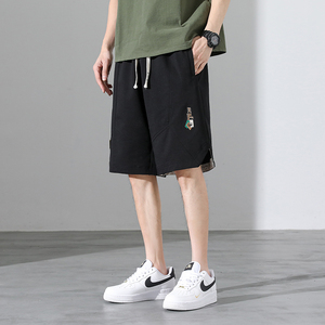 23夏季新款男士冰丝纯棉五分沙滩短裤运动休闲裤XZ712-5-K606-P40图片