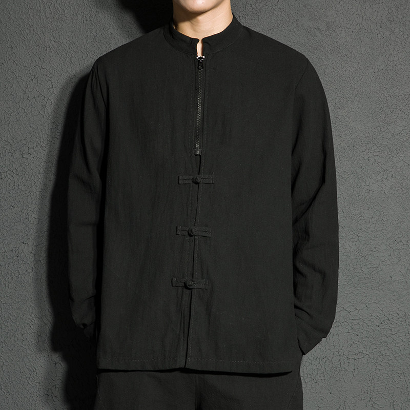 风新款长袖衬衫盘扣拉链衬衣打底衫XZ712-5-CS569-P55，男装衬衫，星座1112-5（原712-5）