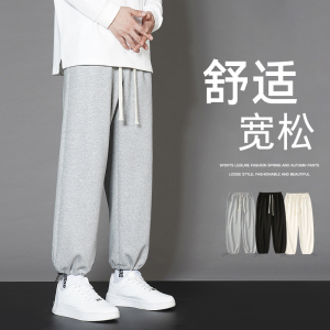 运动长裤男宽松小脚卫裤抽绳休闲束脚裤XZ712-5-X212-P40 加绒P50图片