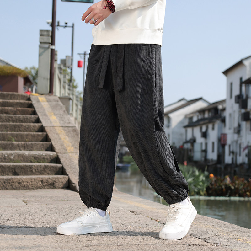 秋冬季新款风灯芯绒休闲裤束脚灯笼裤阔腿裤1112-5-K909-P55,男装休闲裤,星座1112-5（原712-5）