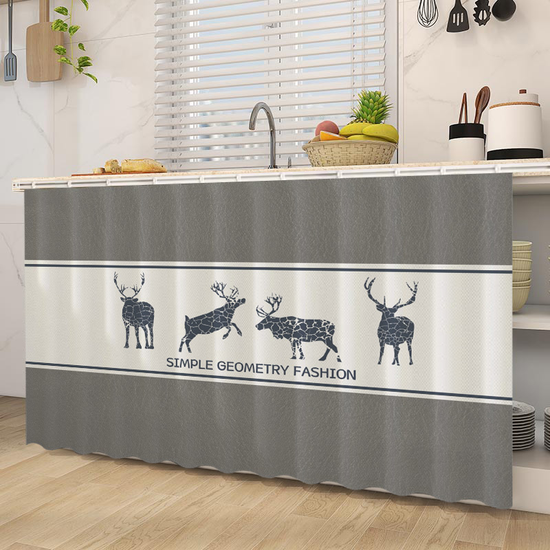 厨房橱柜遮挡帘防水打孔滑轨