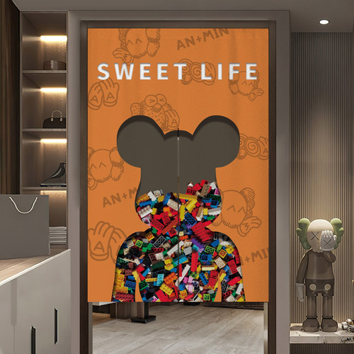 卡通暴力熊门帘遮挡帘