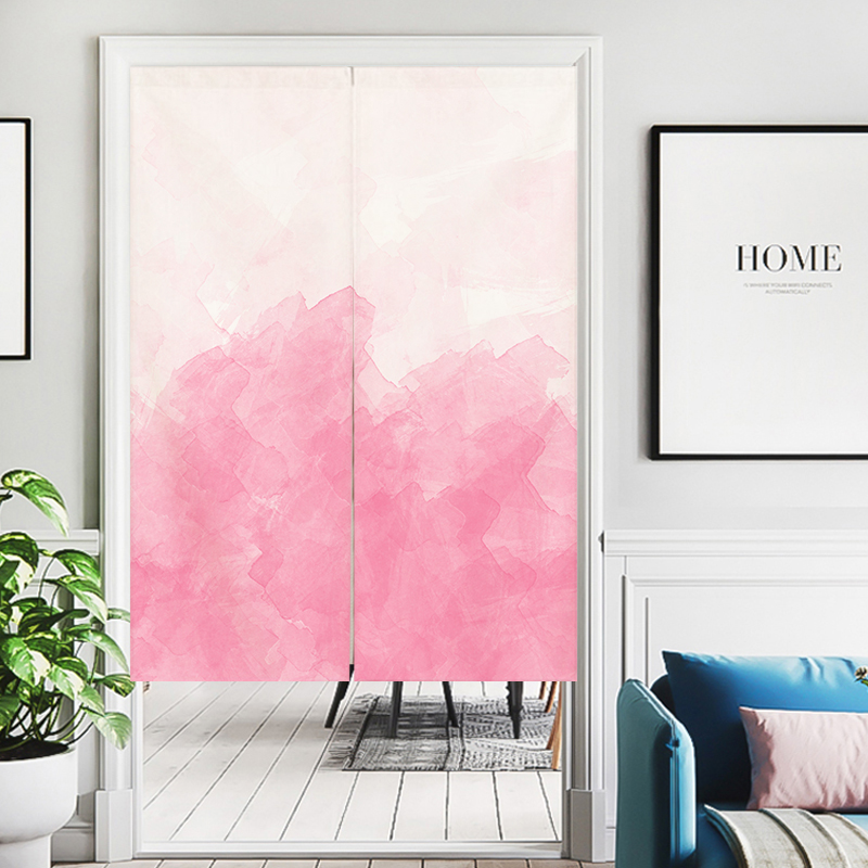 水彩小清新ins风免打孔创意门帘