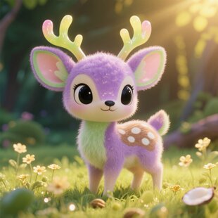 萌系丛林小鹿贴纸车身划痕遮挡客厅房间墙上装 饰卡通趣味防水贴画