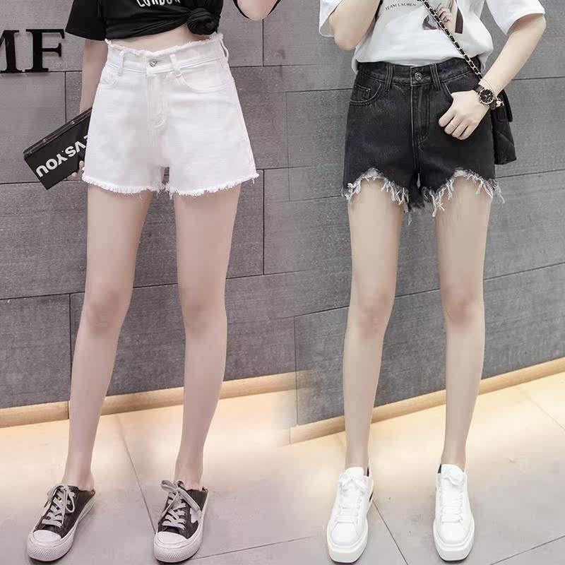 夏季外穿面料弹力休闲毛边牛仔短裤女纽扣复古布料大码个性女生韩|msdalam kategori Butik wanita / wanita, seluar jeans - dari Buy2taobao.com untuk memberikan perkhidmatan ejen Taobao profesional membeli