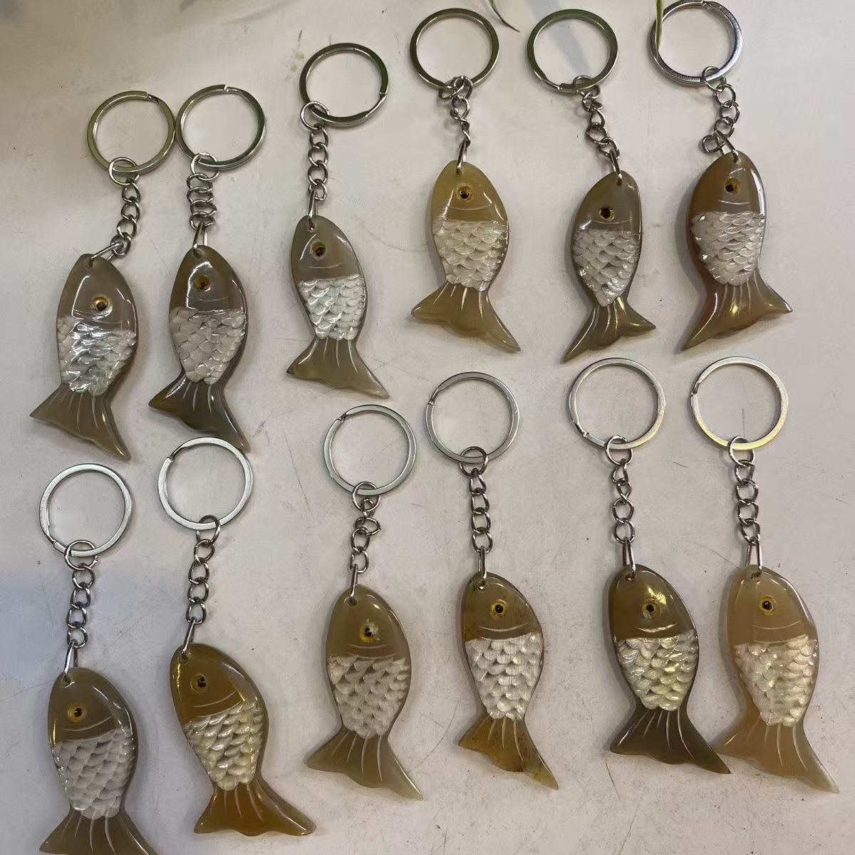 各式可爱个性汽车钥匙圈手工挂件创意小礼品天然牛角雕刻