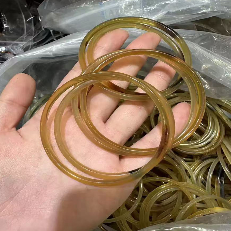 牦牛角少女小手镯 纯色花色带血丝牛角羊角手镯细条手圈