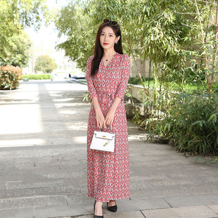 高端新品法式复古初恋风一片式修身茶歇裙连衣裙PG DVF裹身裙2026