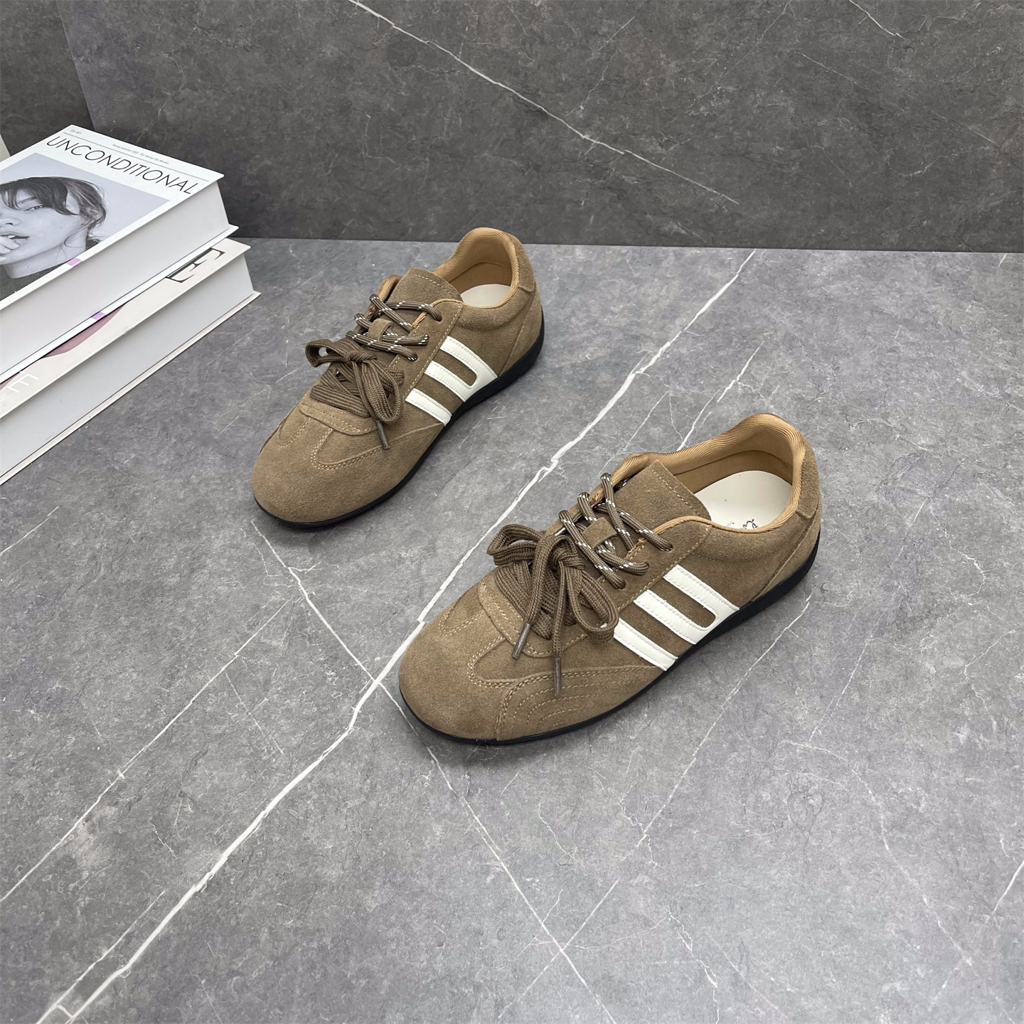 真皮复古德训鞋女2025秋新款