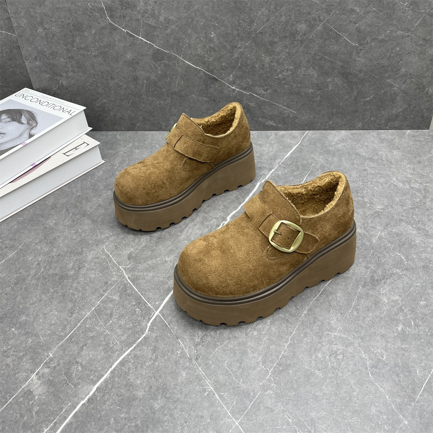 皮带扣勃肯鞋女2025冬季新款