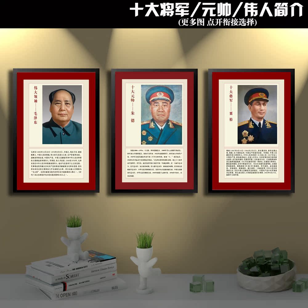 新中国十大元帅十大将军画像头像海报简介办公室伟人