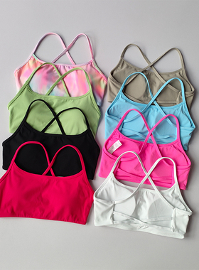 交叉美背运动内衣女速干健身文胸带胸垫性感大露背吊带瑜伽服bra
