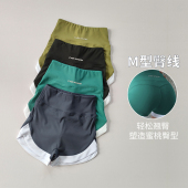 外穿透气休闲 网红提臀速干瑜伽三分裤 高腰撞色运动短裤 女健身夏季