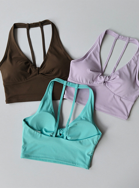 运动内衣女固定聚拢扭结普拉提瑜伽服美背跑步健身训练瑜伽背心夏