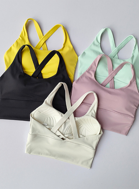 一体式运动内衣收副乳高强度专业防震聚拢跑步文胸瑜伽健身bra夏