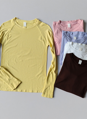 秋冬瑜伽服长袖女专业健身上衣普拉提运动T恤修身显瘦打底外穿