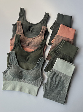 清仓断码女运动内衣速干跑步五分裤紧身短袖高腰九分瑜伽裤